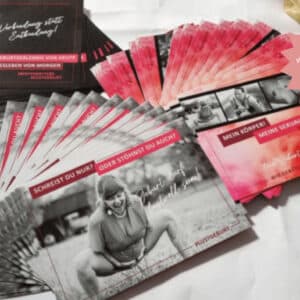 Flyer verteilen und in den Lostopf kommen